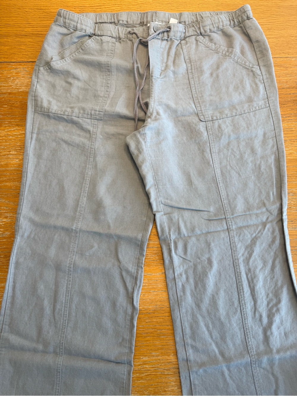 New York & Company Light Gray Drawstring Utility Trousers